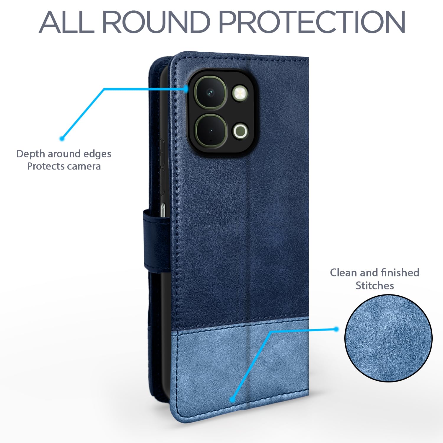 Pikkme Flip Cover for Vivo T5x / Vivo Y51 Pro/iQOO Z11x 5G | Dual